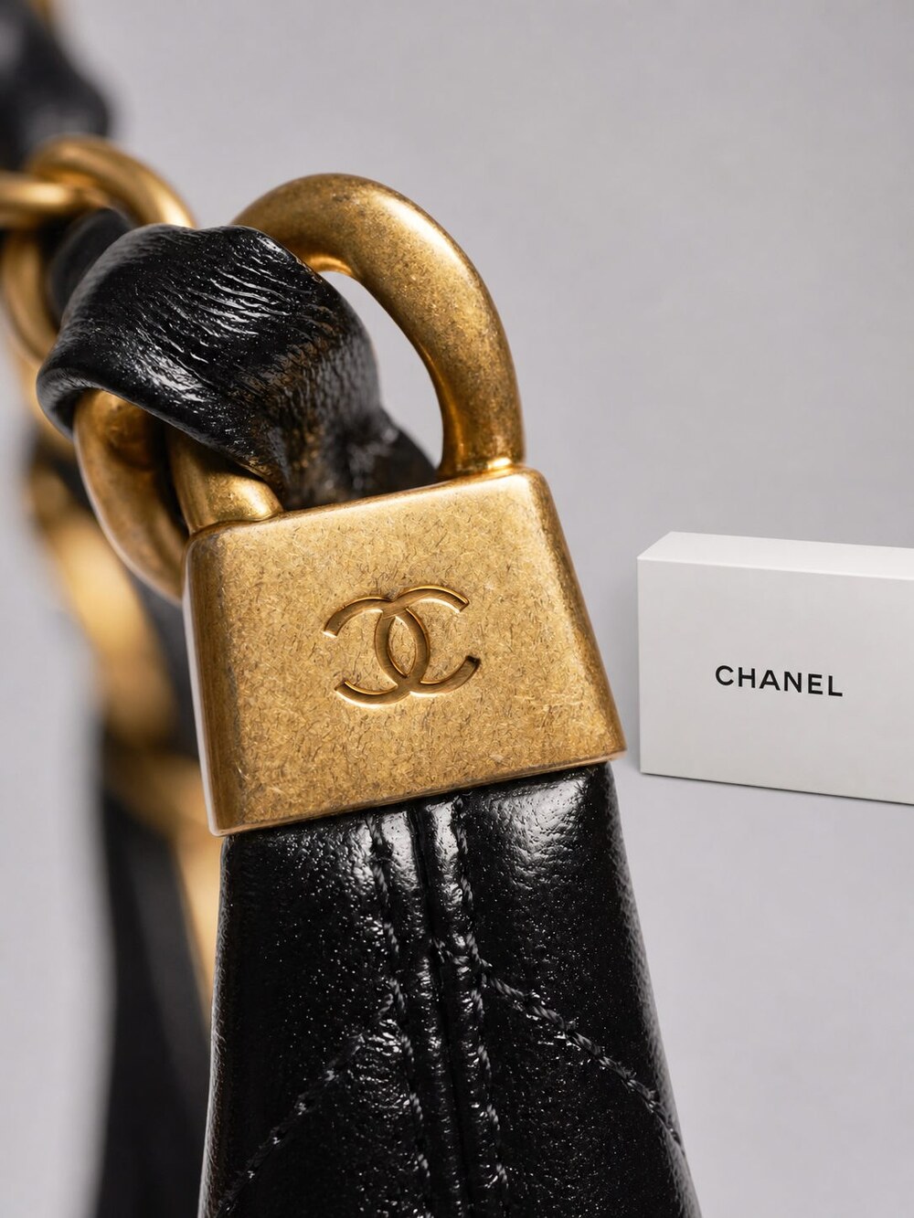 Chanel Shiny Black Calfskin Quilted Hobo with Gold Tone Hardware - Picture 12 of 14